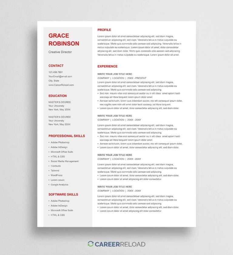 Free Google resume