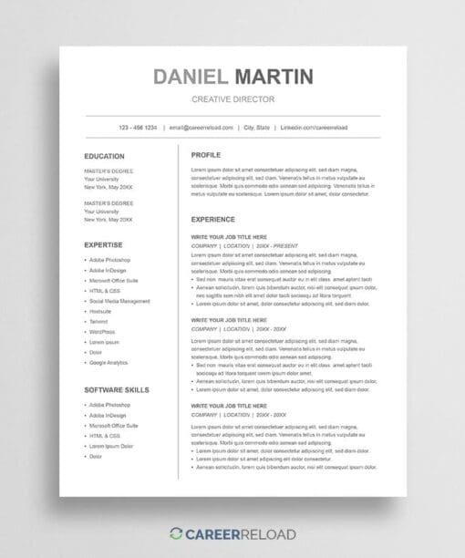 Free resume doc template with a clean Google Docs-ready layout