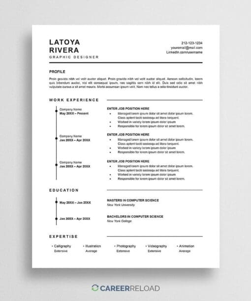 Minimalist PowerPoint resume