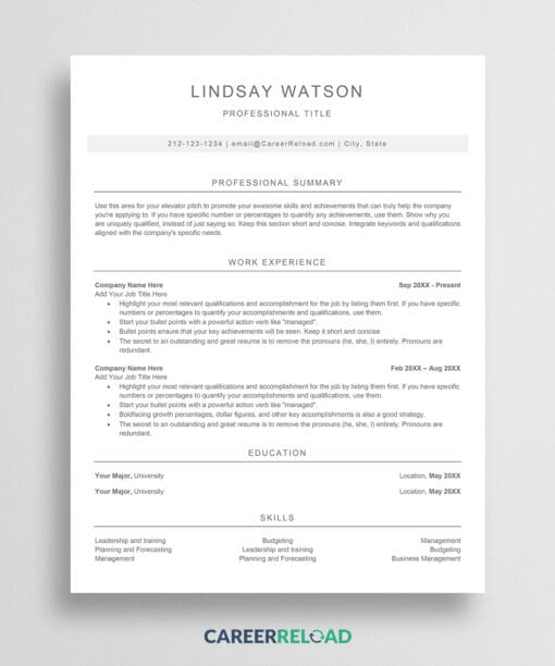 ATS friendly resume format