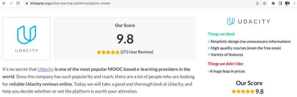 Udacity consumer reviews