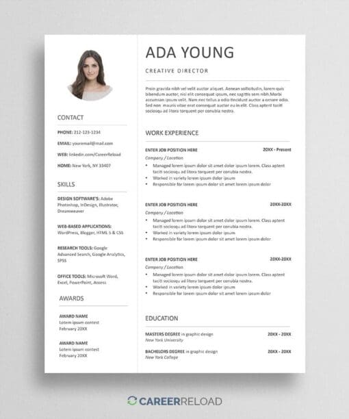 Free Mac Pages resume template with a clean single-column layout