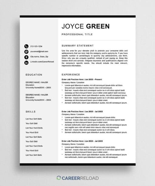 Apple Pages resume template