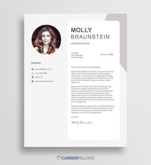 PowerPoint cover letter template