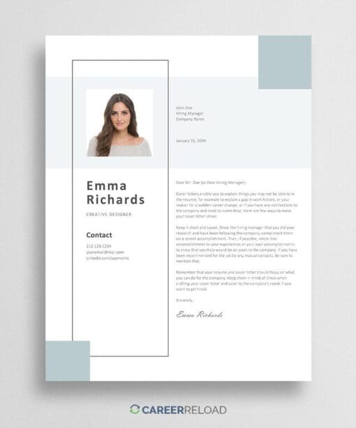 PowerPoint cover letter with photo