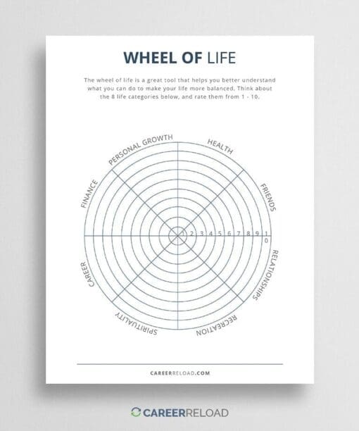 Wheel of life planner