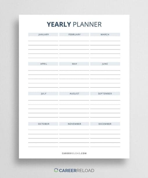 Yearly planner