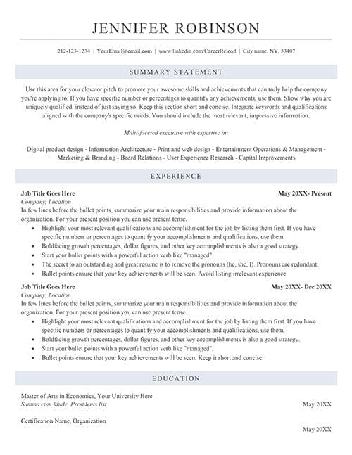 ATS resume template download