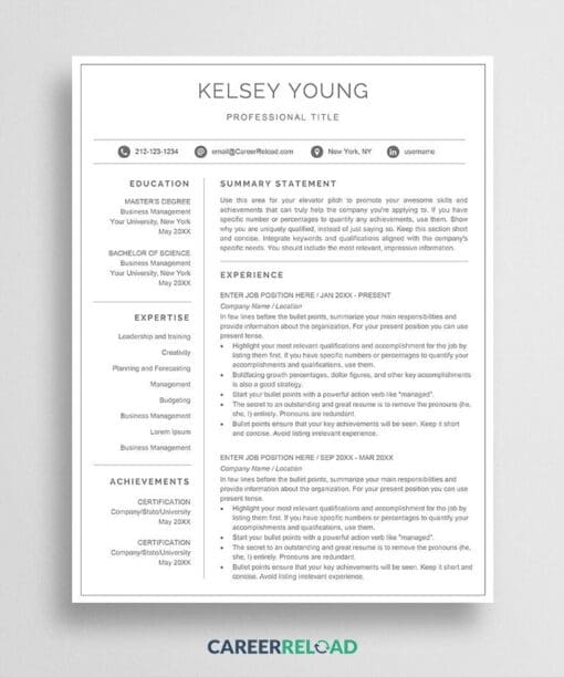 Elegant resume template