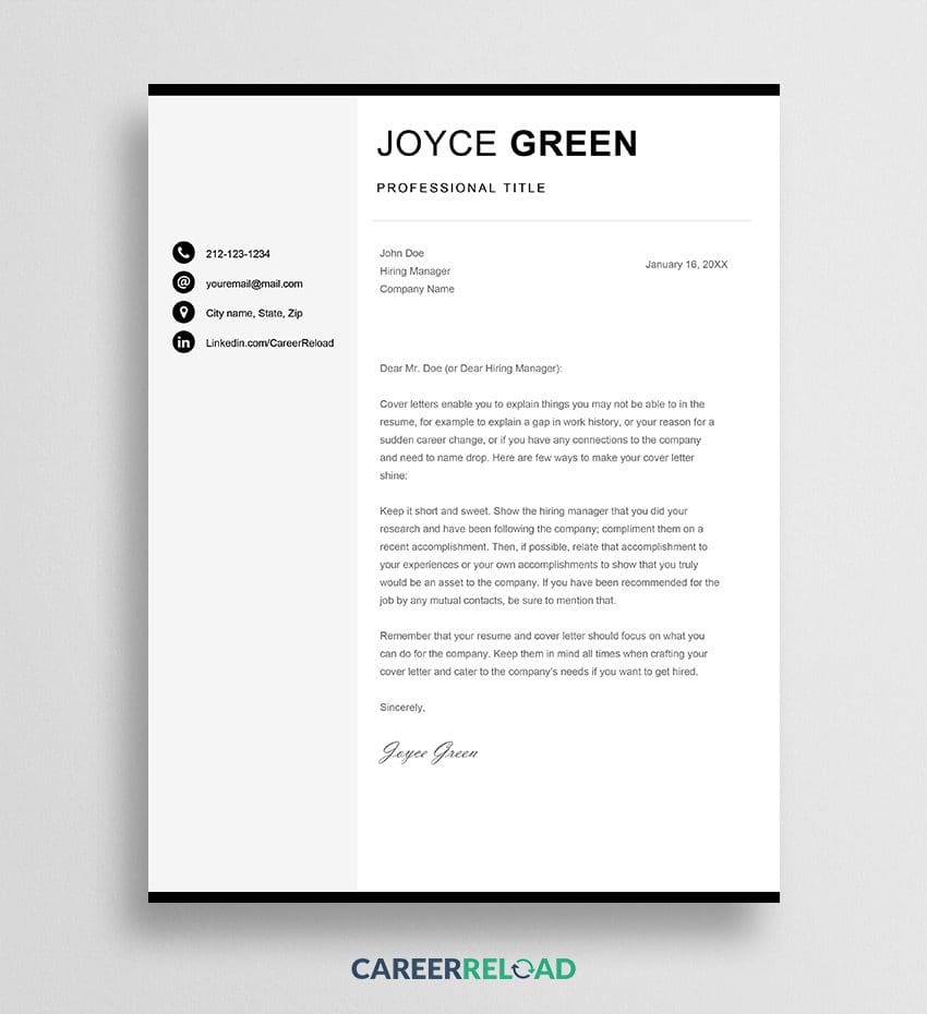 cover letter template for mac