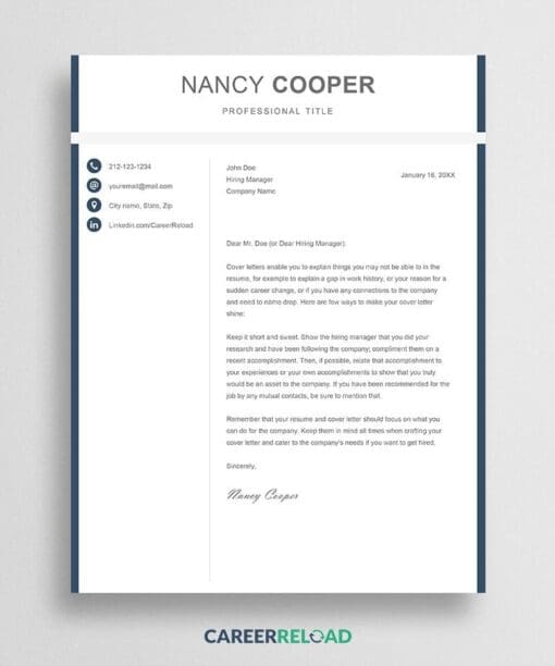 Pages cover letter design