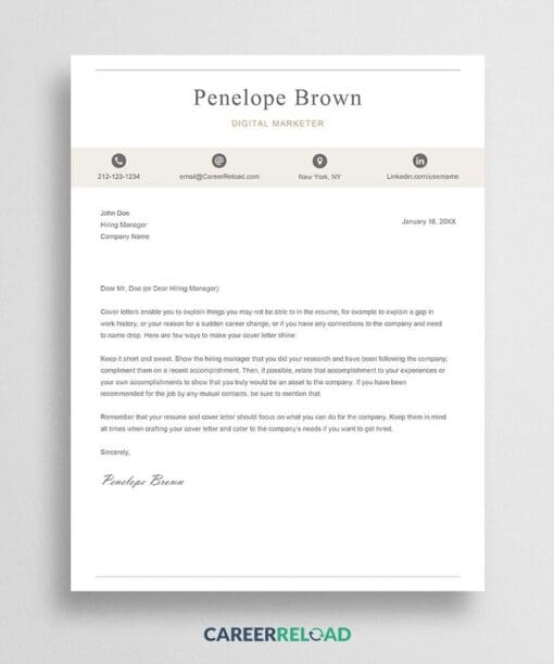 Pages cover letter example