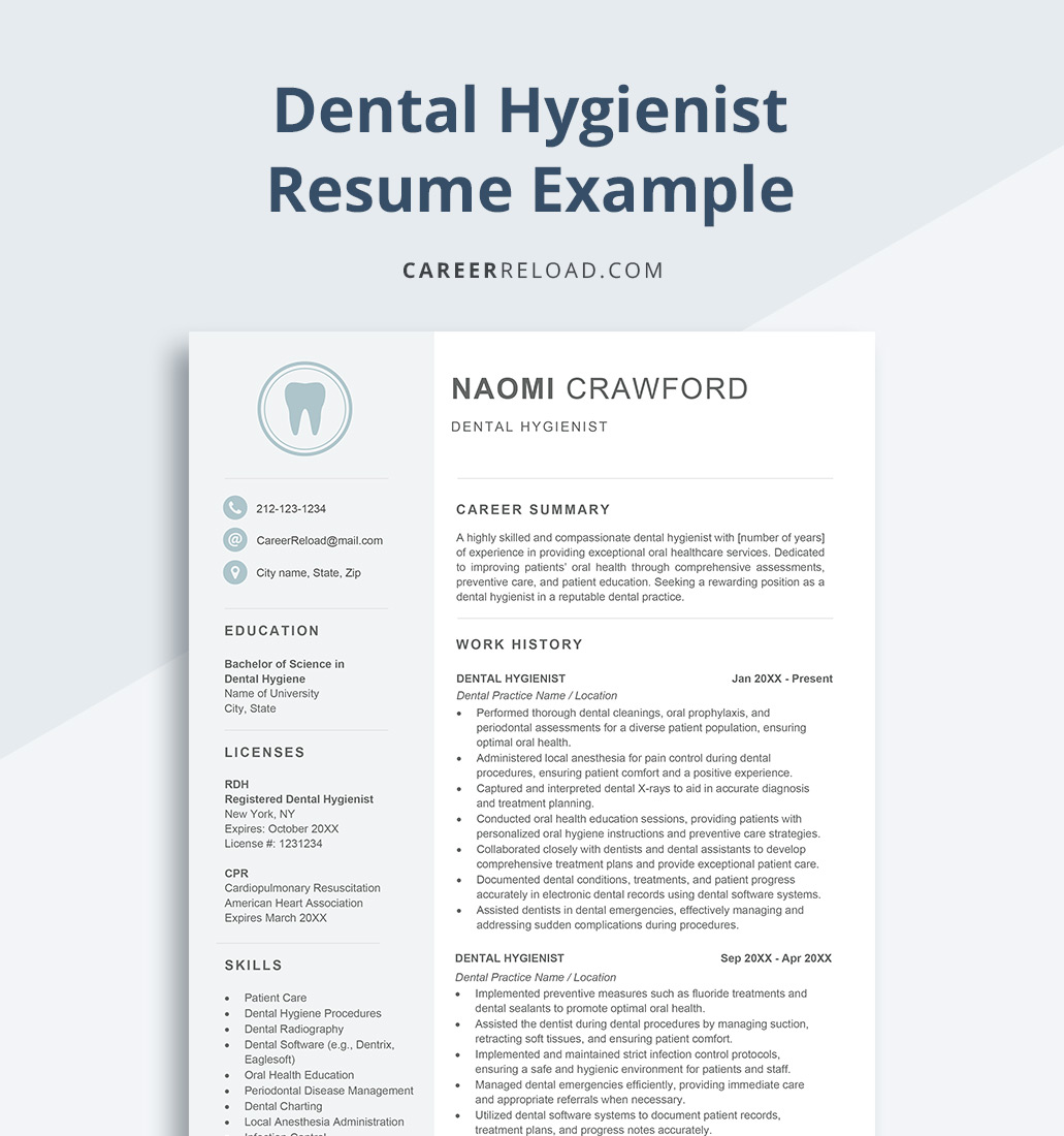 Dental hygienist resume example