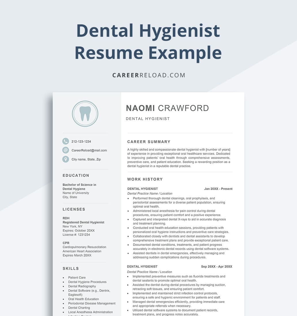Dental Hygienist Resume Example - Dental Hygienist Resume Example 1 