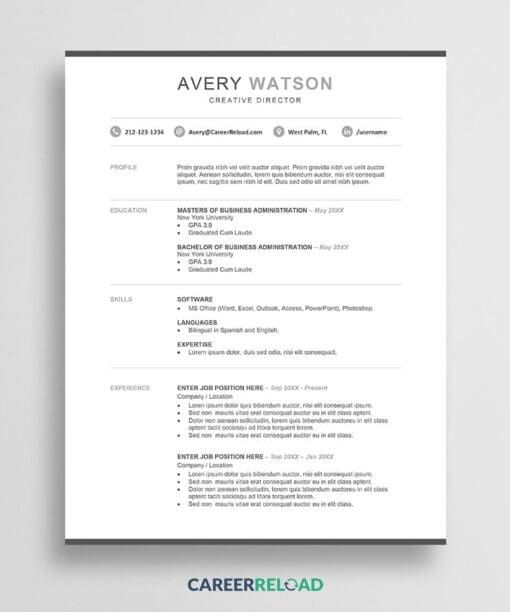Free entry level resume template