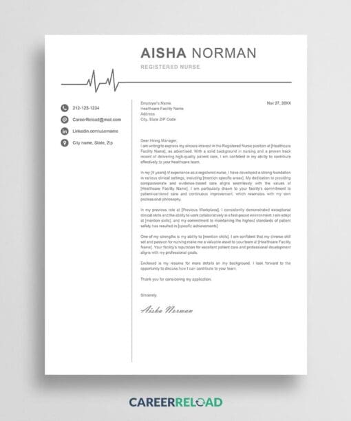 Registered nurse cover letter