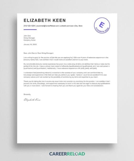 Effective Cover Letter Template