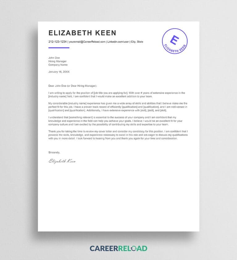 Effective Cover Letter Template