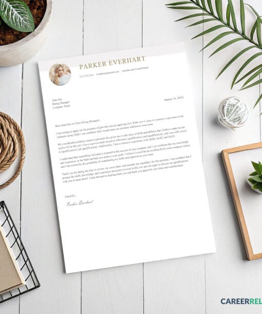 Cover letter template for job application