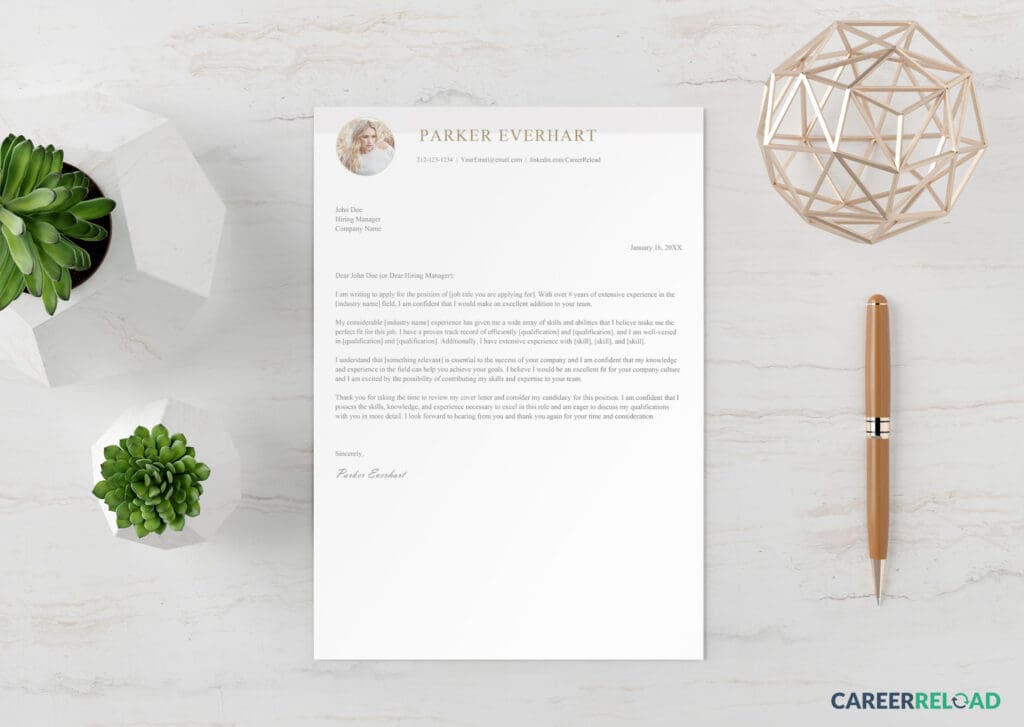 Free Cover Letter Template for Job Application | Word Download