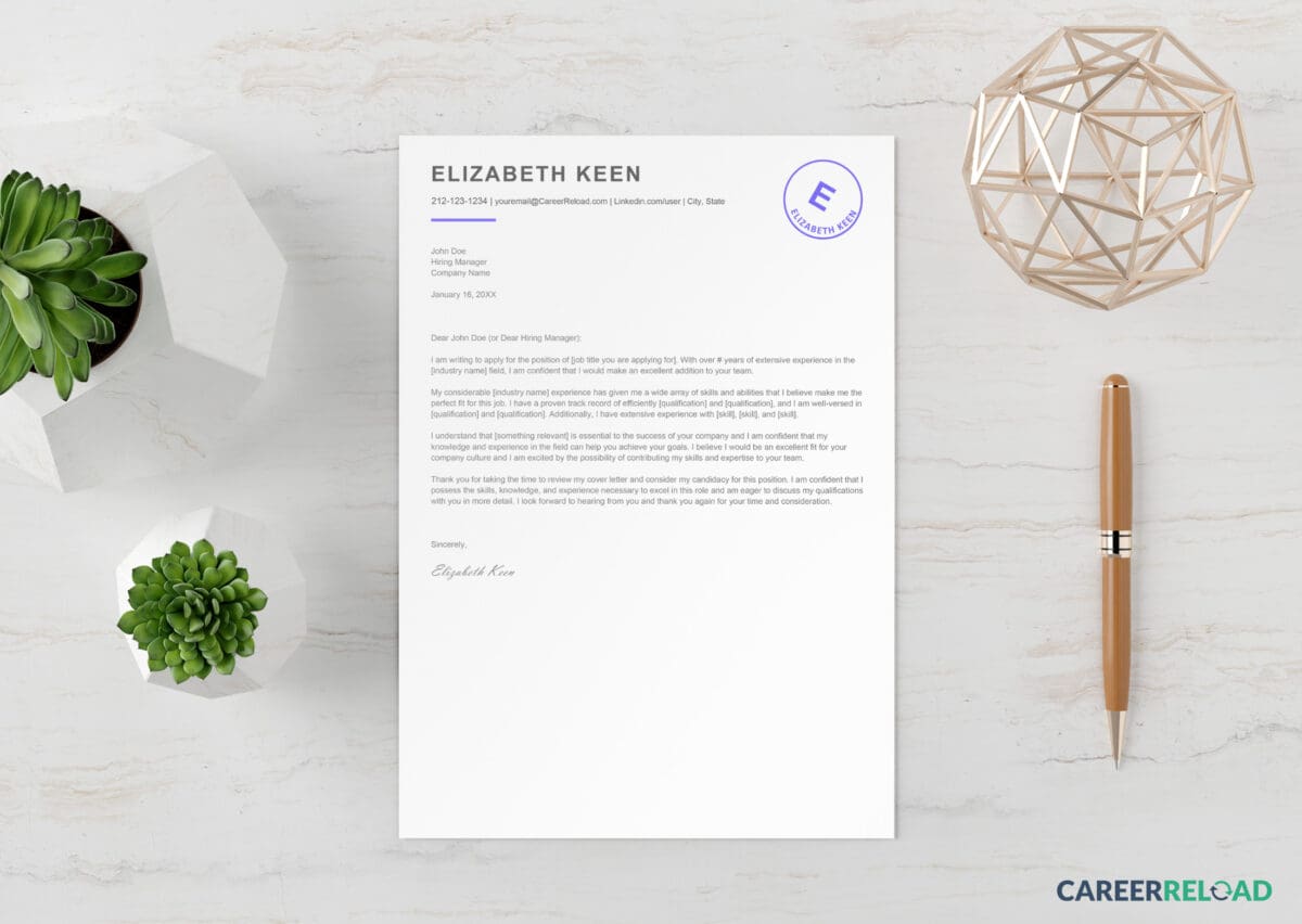 Free Effective Cover Letter Template for Word | Instant Download