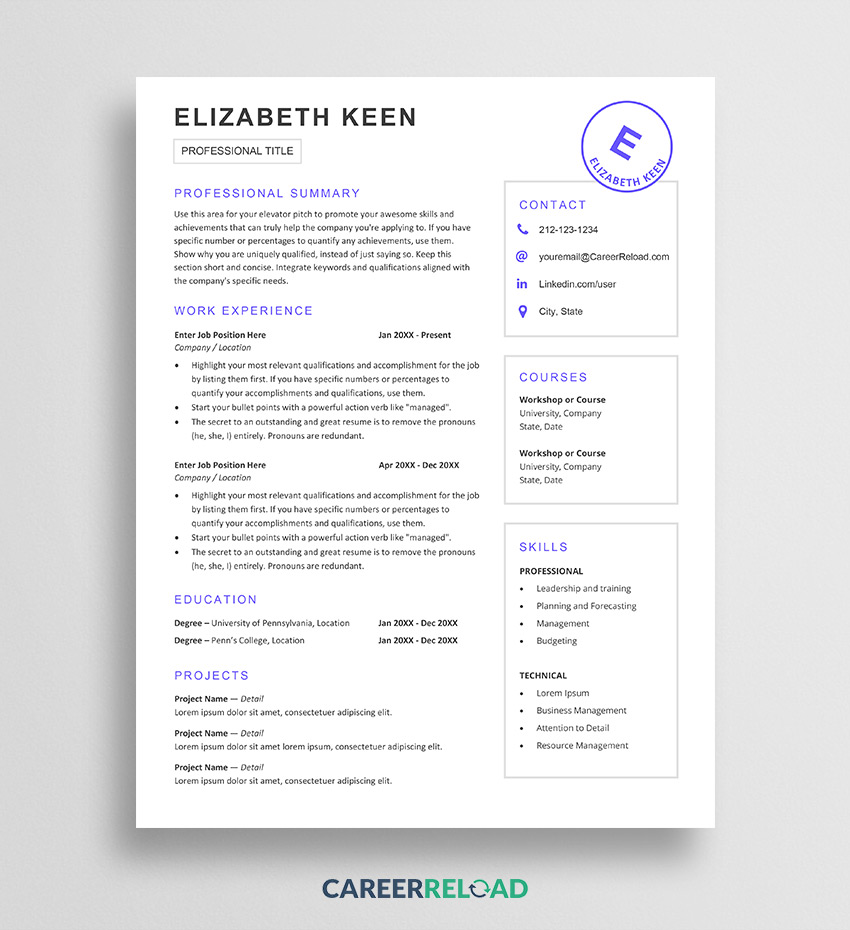 Free Resume Templates for 2024