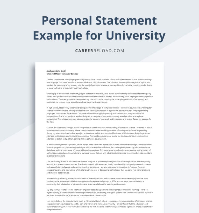 How to Write a Personal Statement for a University (with Example ...
