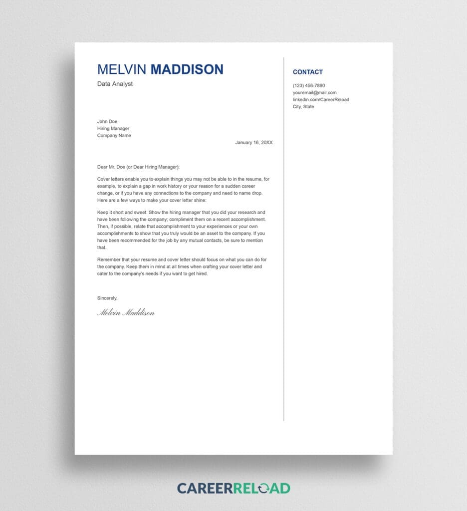 Google Docs Free Cover Letter