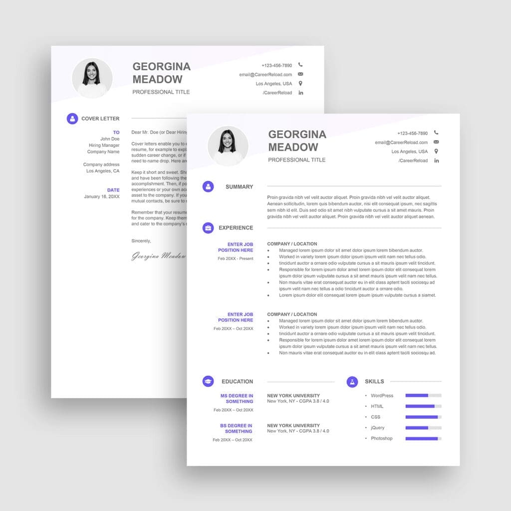 Buy premium resume template