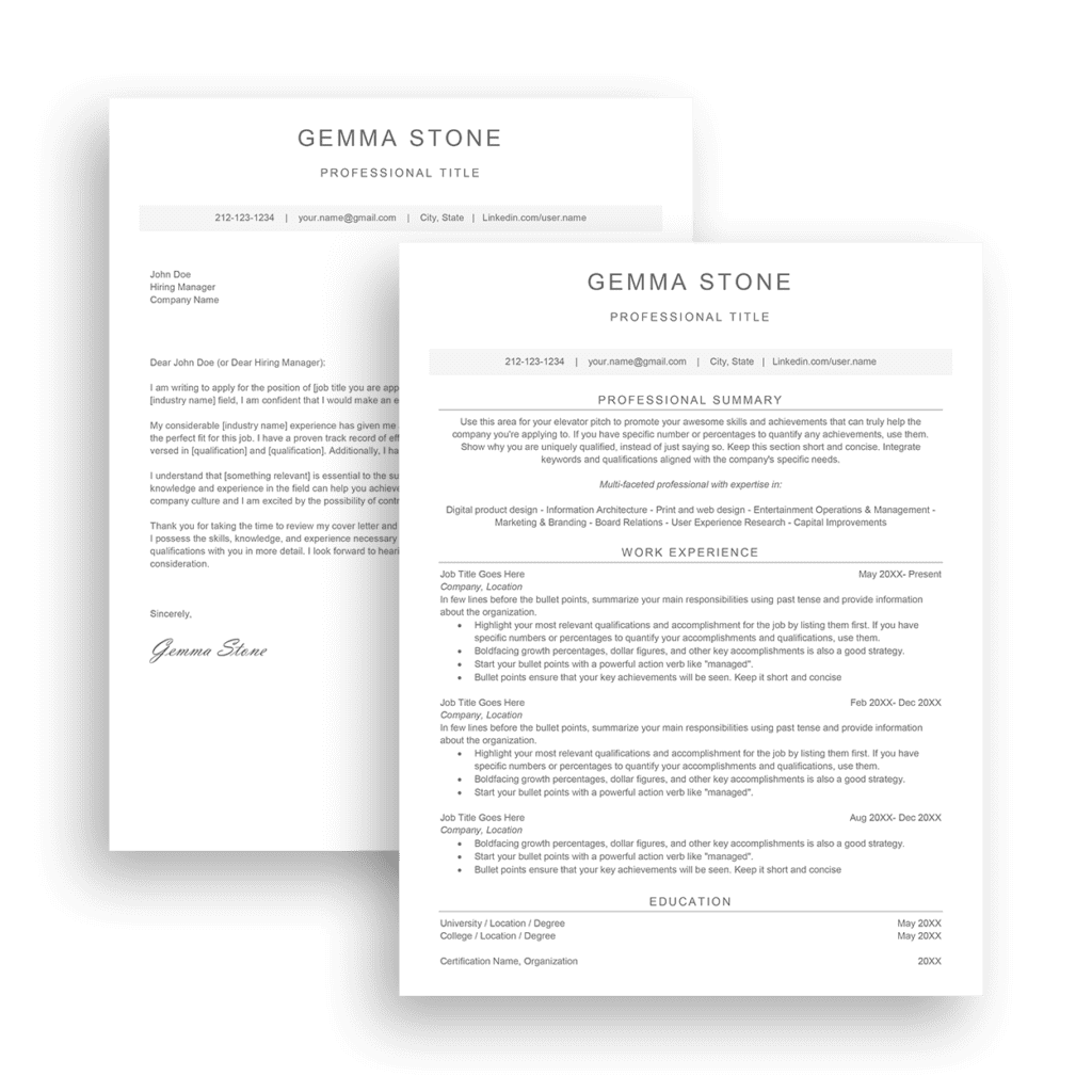Resume pack