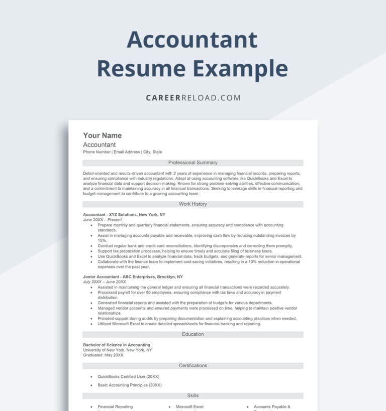 Accountant Resume Examples That Work - Career Reload