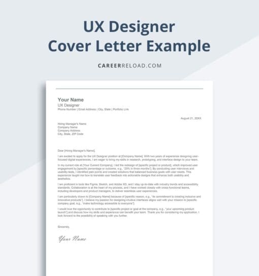 UX Designer Cover Letter Examples to Land Your Dream Job - Career Reload