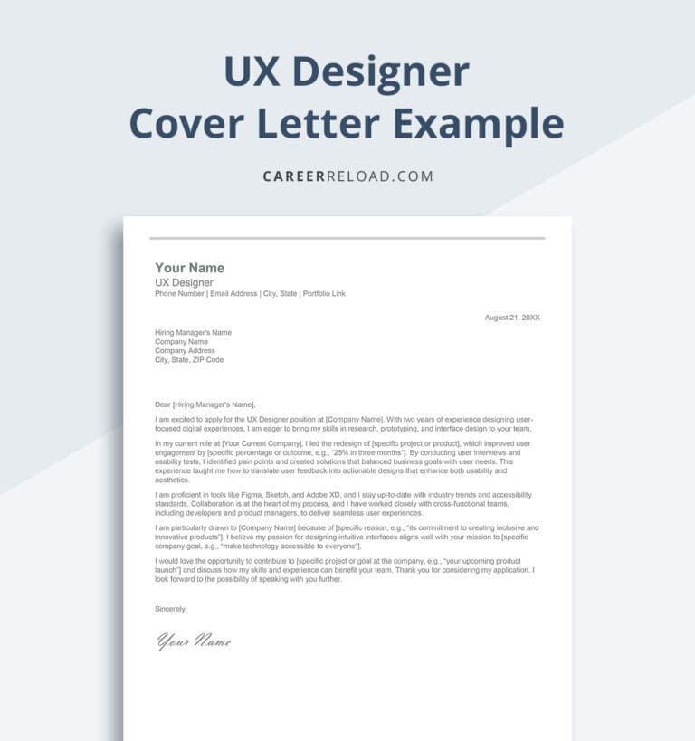 UX Designer Cover Letter Examples to Land Your Dream Job - Career Reload