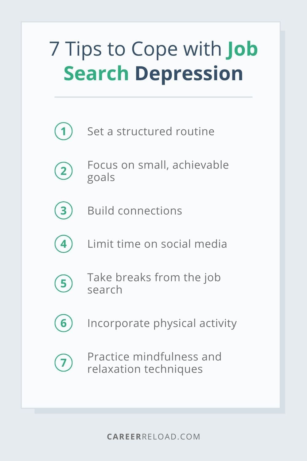 Job search depression tips