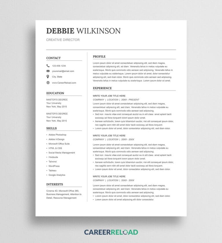 Google Docs resume format