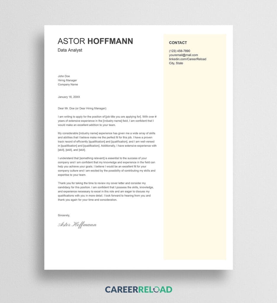 Google Docs CV letter format