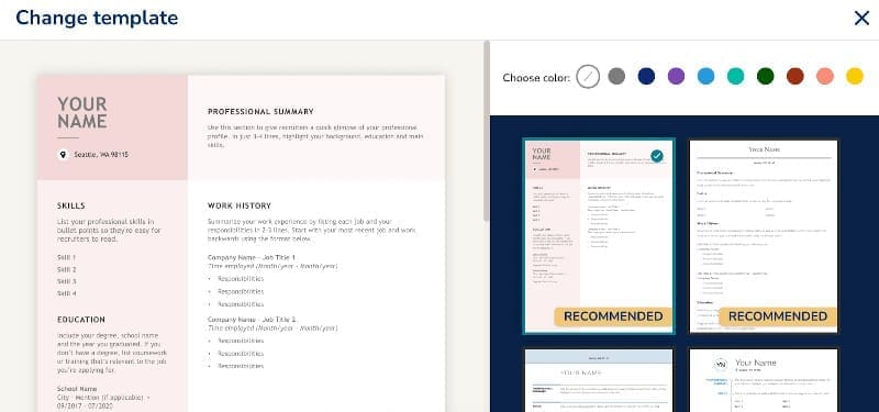 MyPerfectResume templates