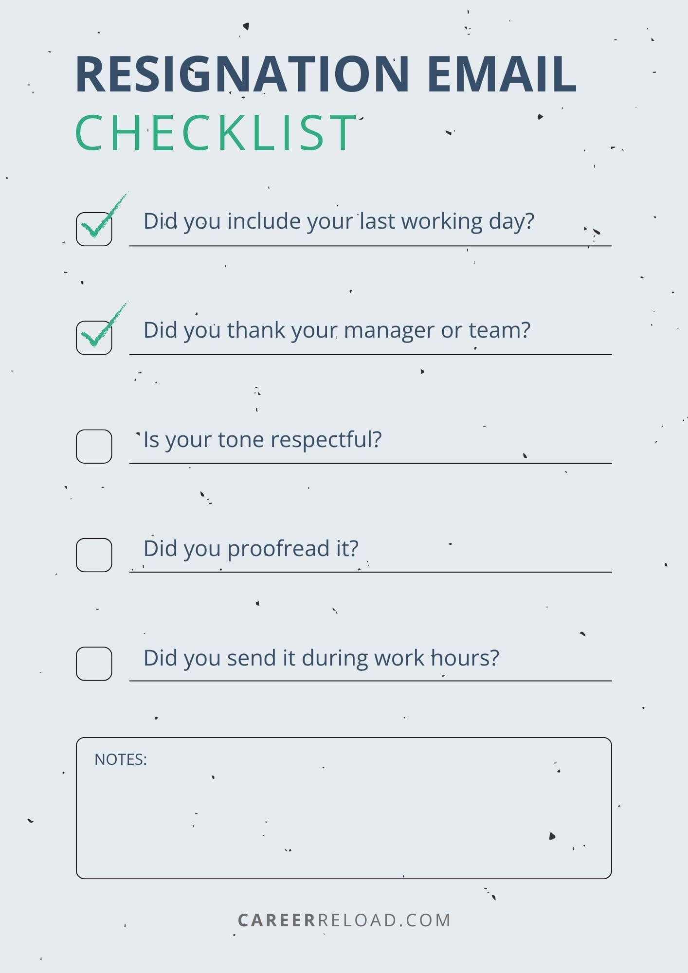 Resignation Email Checklist