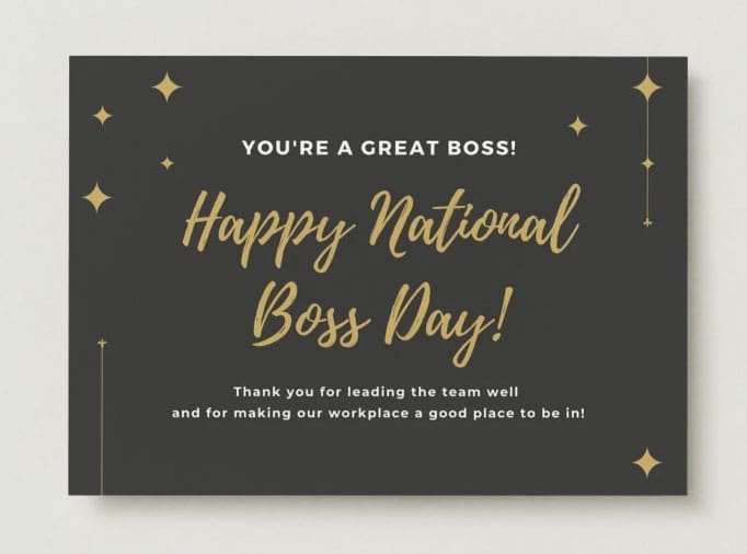 Card for boss's day