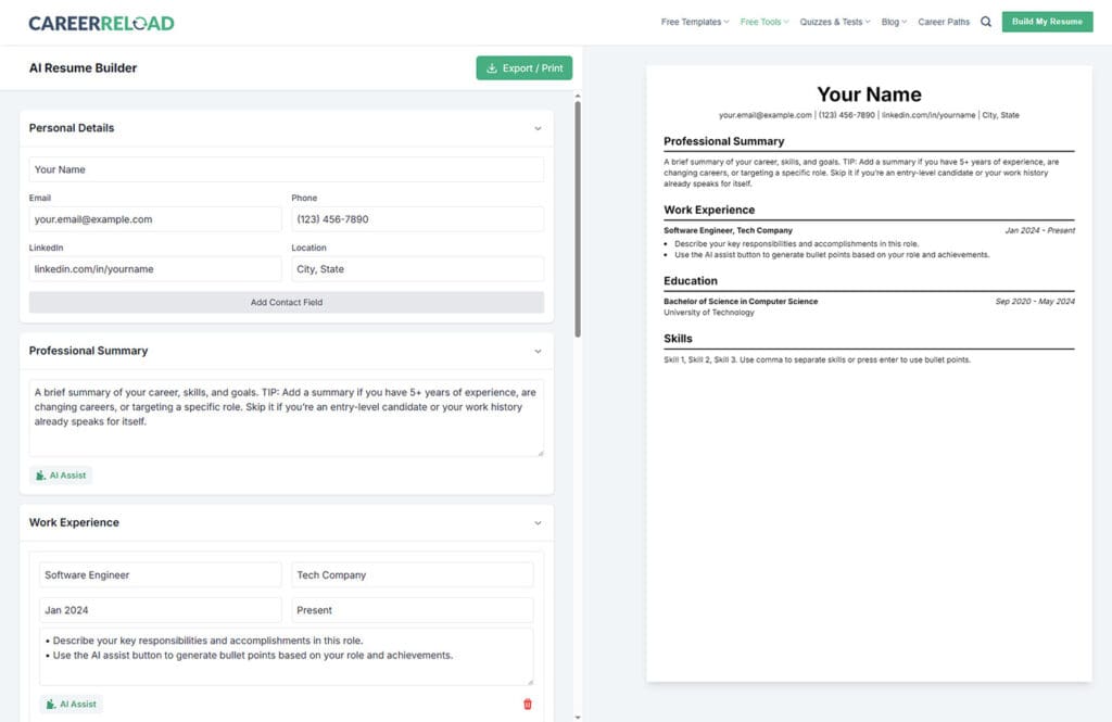 AI resume builder