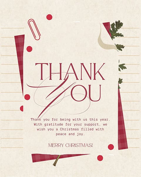 happy holidays thank you card