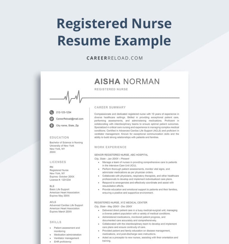 registered nurse resume example