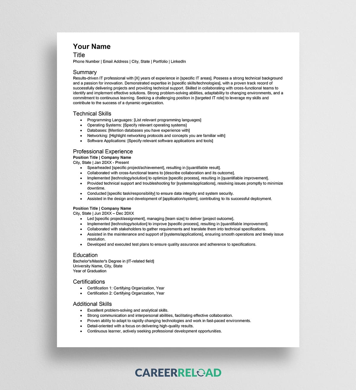 it resume