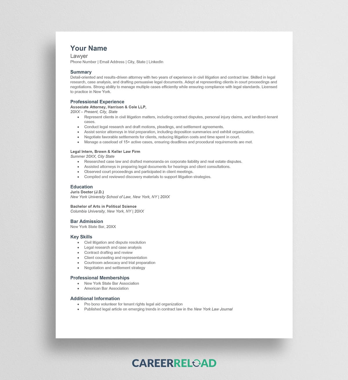 lawyer resume