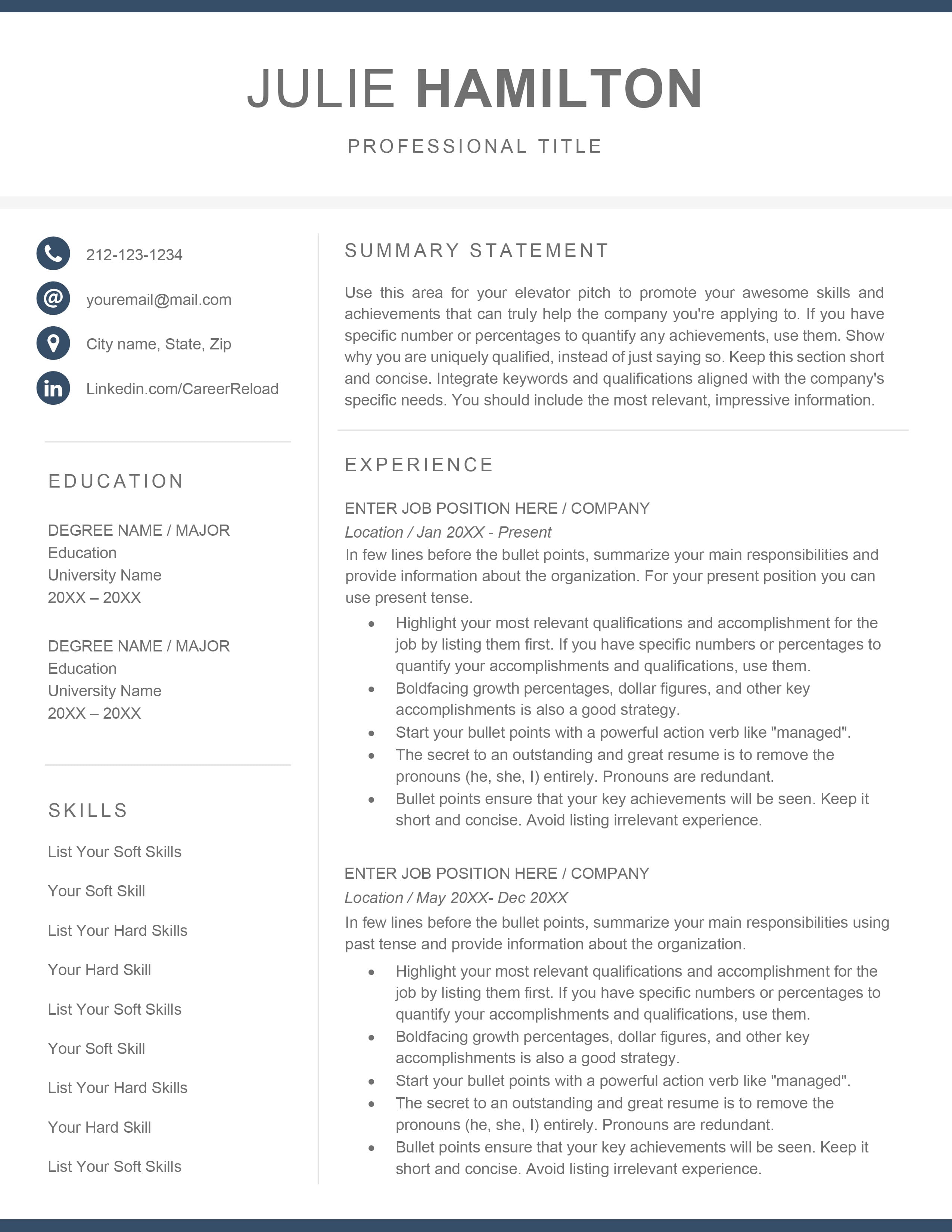 Modern resume