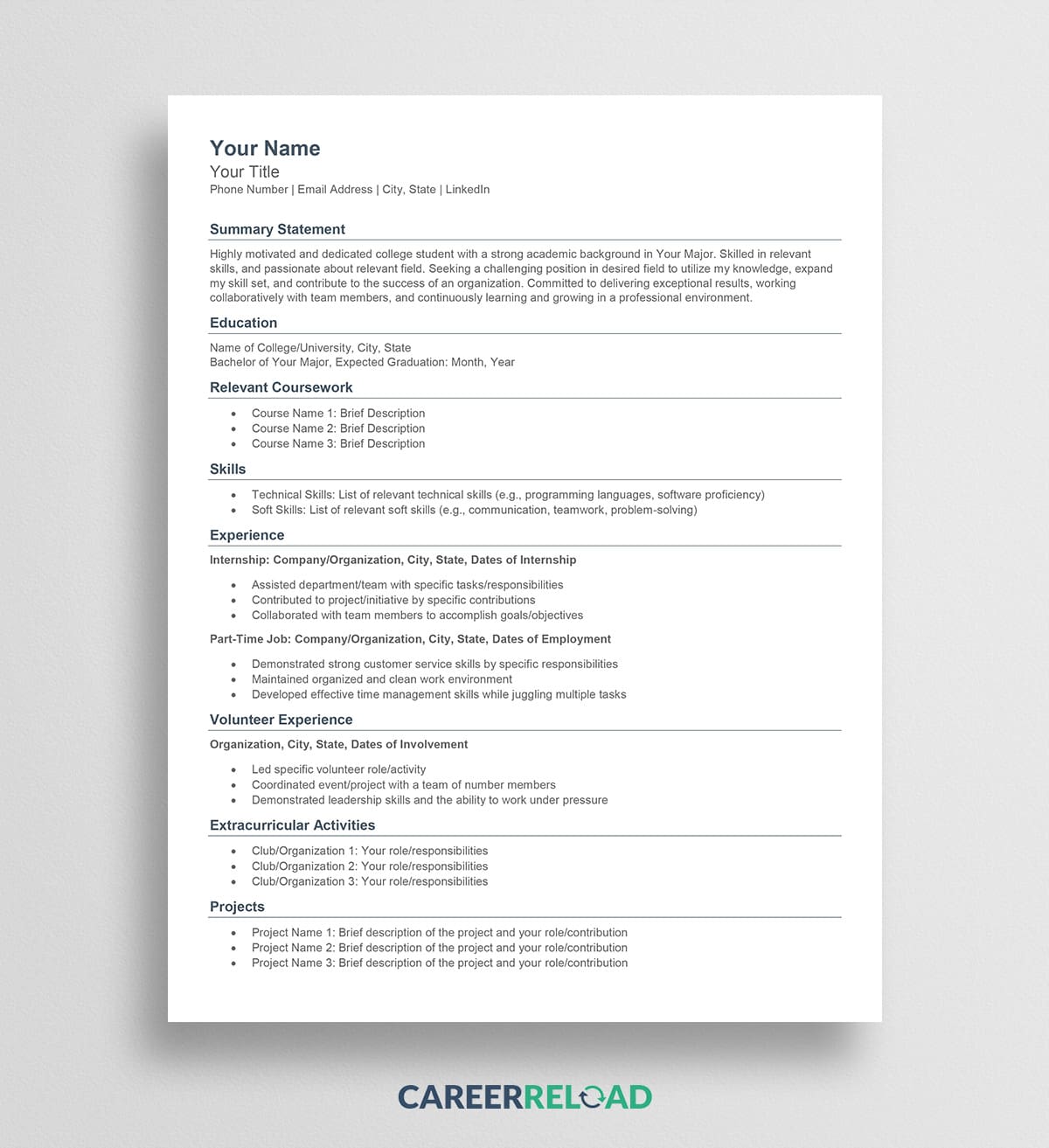 student resume