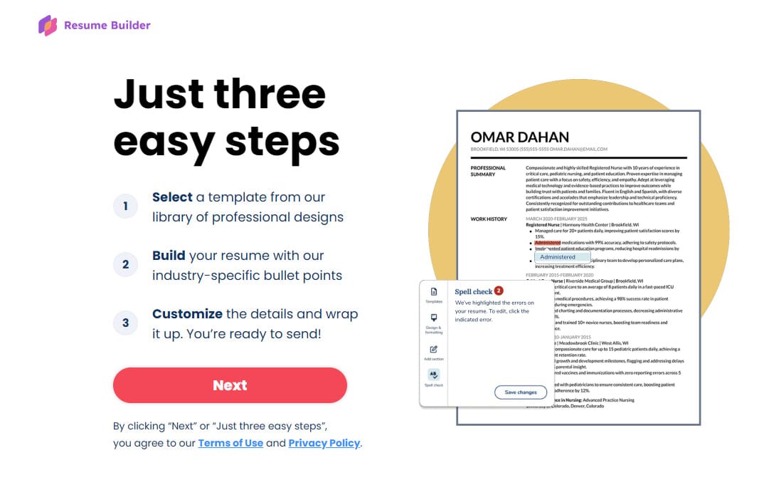 How to build a resume with ResumeBuilder.com