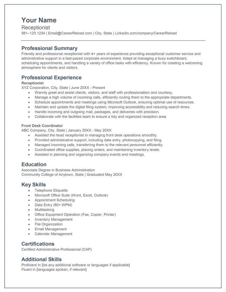 Resume Example 04 Resume Examples and Samples