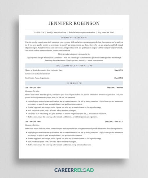 Entry-Level LaTeX Resume Template