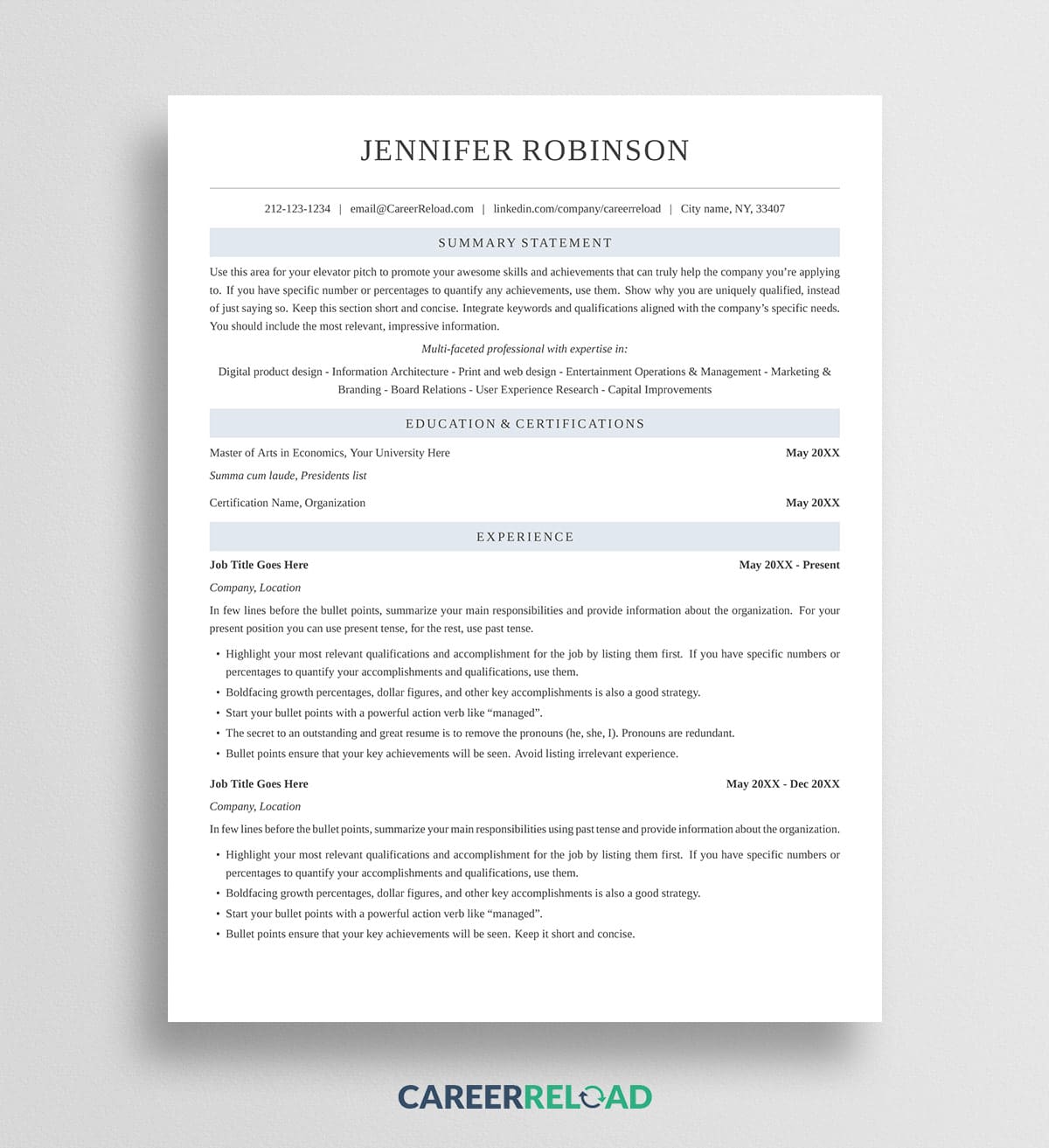 Entry-Level LaTeX Resume Template